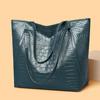 European and American retro bags women's new large-capacity crocodile pattern tote bag texture casual versatile commuter shoulder bag