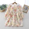 Korean Style Girls' Retro Lace Princess Dress - Elegant Long Sleeve Birthday Dress