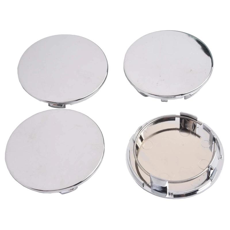 4pcs 70mm Wheels Center Cap Hubcap Plastic Auto Wheel Center Cap Chrome Silver ABS Wheel Hub Cover Flat Wheel Cover