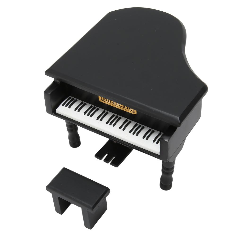 Dřevěná hudební skříňka ve stylu piana, pozlacený strojek, snadná obsluha, natahovací hudební skříňka pro domov, auto