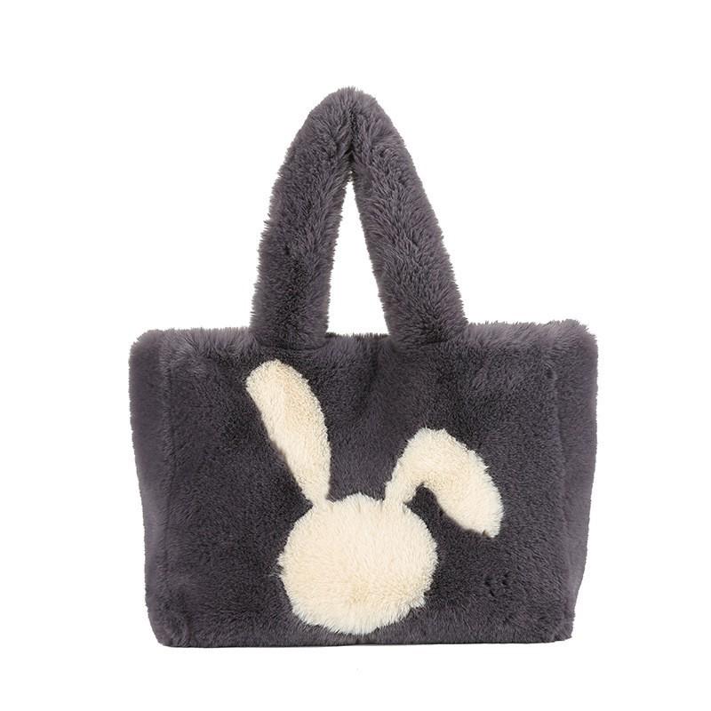 Plush Bag Travel Rabbit Shoulder Pattern Fur 2024 Commuter Tote Large-capacity