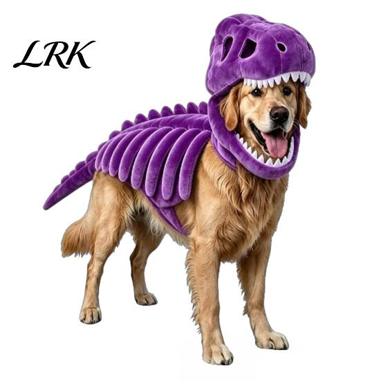 Costume di Halloween per Cani, Costume Scheletro Dinosauro per Animali Domestici, Vestito, Costume Divertente Cosplay per Cani Gatti, Abbigliamento Trick or Treat Morbido Poliestere