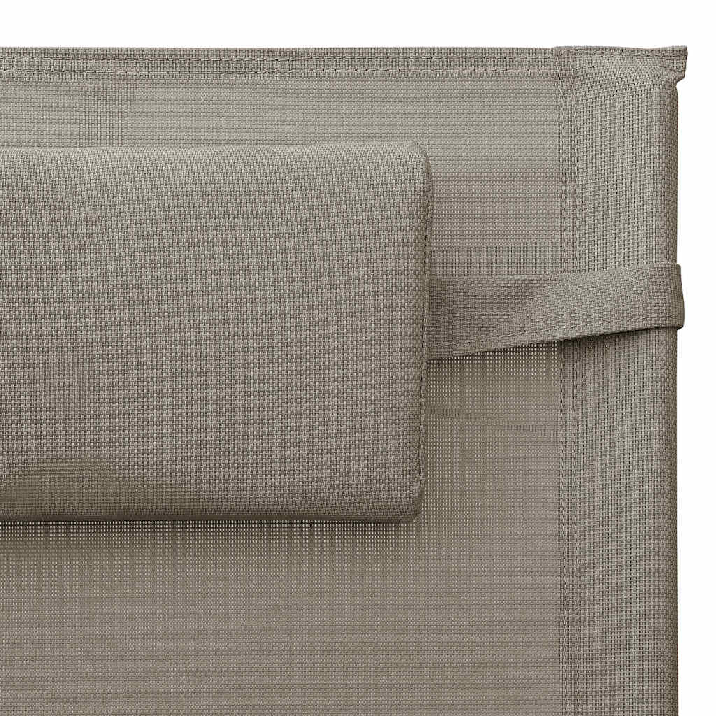 Sun Lounger Textilene Taupe and Grey