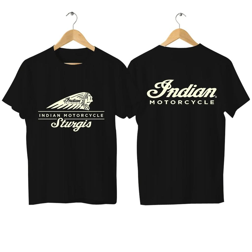 New Men'S T-Shirt Casual Indian Motorcycle Pure Cotton T Shirt Graphic Oversized Motorcycle Retro Street Clothing Casual Top