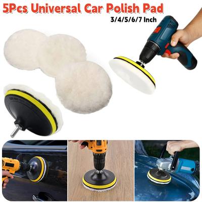 5 almohadillas universales para pulir coches de 3/4/5/6/7 pulgadas para máquina de lana suave, enceradora, discos de pulido para carrocería, accesorios de limpieza.