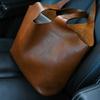 High Quality Brown Women's Handbags Soft Leather Large Capacity Tablet Computer Bag Luxurious Texture Retro Underarm Bag