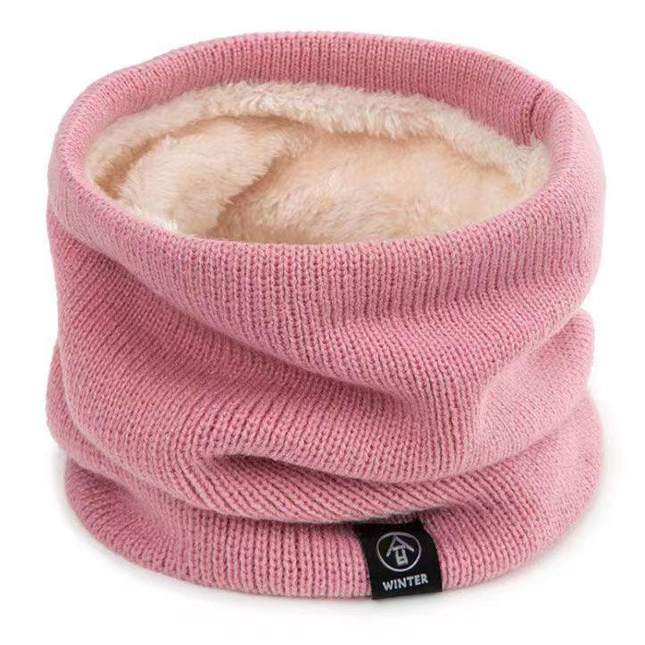 Solider Winter-Plüsch-Schalldämpfer aus Wollstrick für Frauen, Fleece-Ring, Bandana-Schal, Halswärmer, Buff, dickes Kaschmir-Stirnband, Skimaske