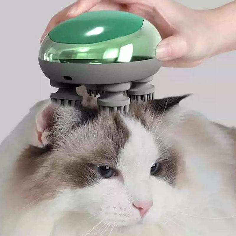 Electric Head Massager Mutifunctional Cats Dogs Scalp Massager Rechargeable Contacts Pet Body Relax Health Care Massager