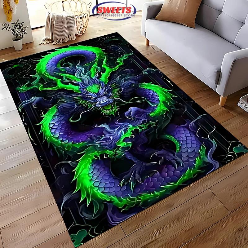 3D-Druck Dargon Teppich Neuerscheinung! Rutschfeste Schallisolierung, Teppich für Wohnzimmer, Schlafzimmer, Bürobereiche, Strapazierfähige Waschbare Matte