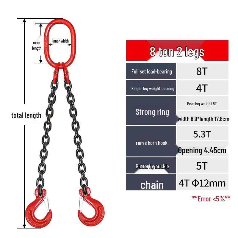 G80 Manganese Steel Chain Sling with Hook and Shackle for Lifting and Overhead Crane Operations
