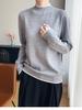 Women's Lace Color Block Knit Pullover - Loose Fit, Half High Collar, Slim Base Layer Top for Autumn/Winter