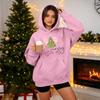 Women's Christmas Print Hooded Sweatshirt Casual Pullover for Holiday Winter Wear