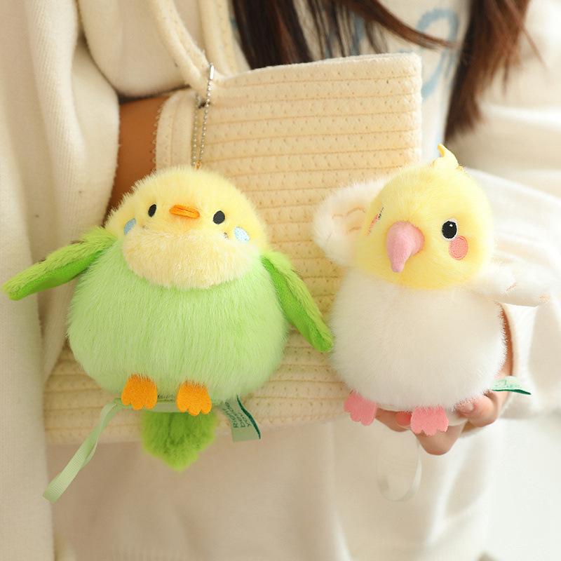 1 Piece Pretty Parrot Pigeon Funny Toy Cute Mini Standing Shoulder Pet Bird Plush Toys Fluffy Backpack Pendant For Kids