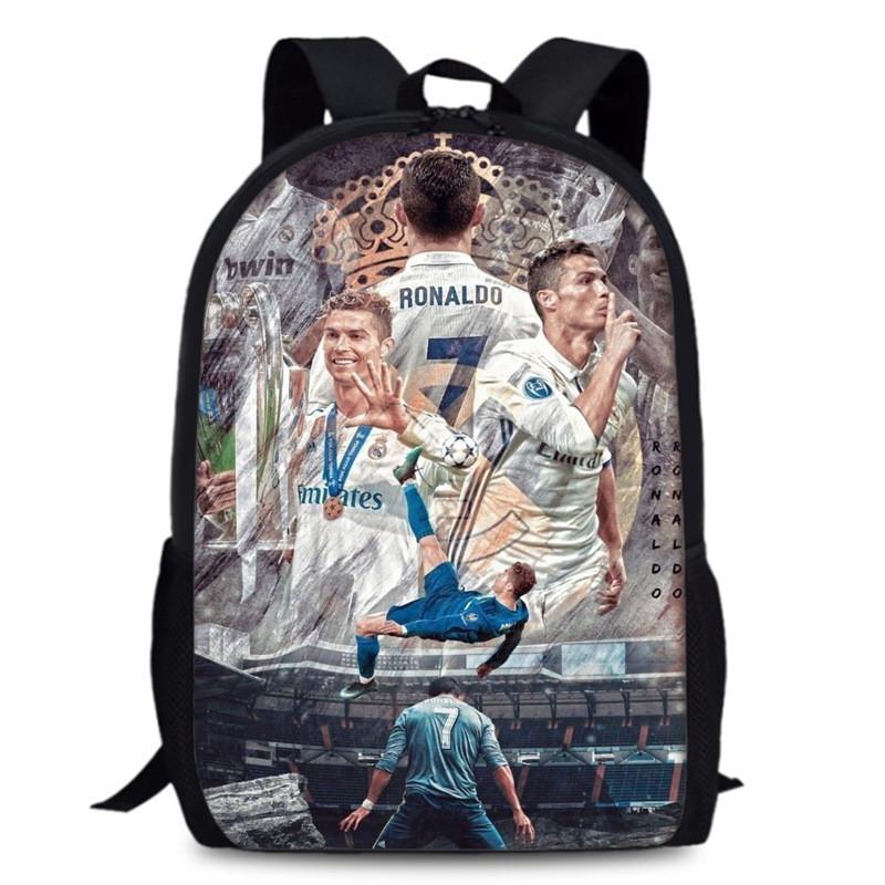 15in Ronaldo Cristiano Oxford Backpack Large Capacity School Bag Sports Travel