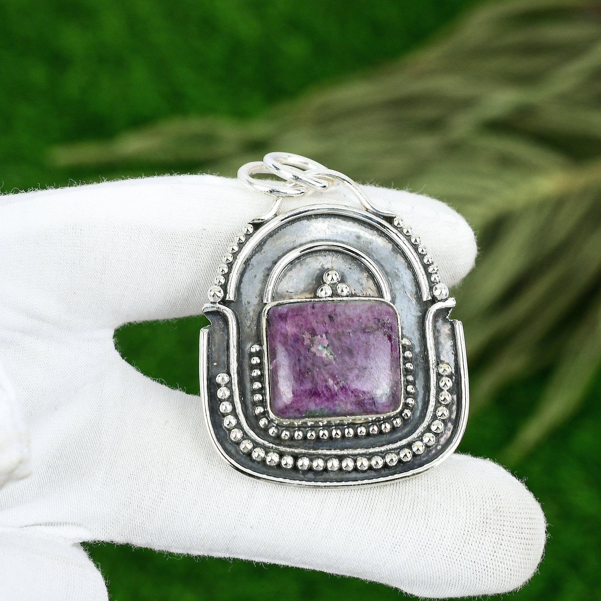 Friendship Day Deal Ruby Zosite Gemstone New Pendant Jewelry 925 Sterling Silver