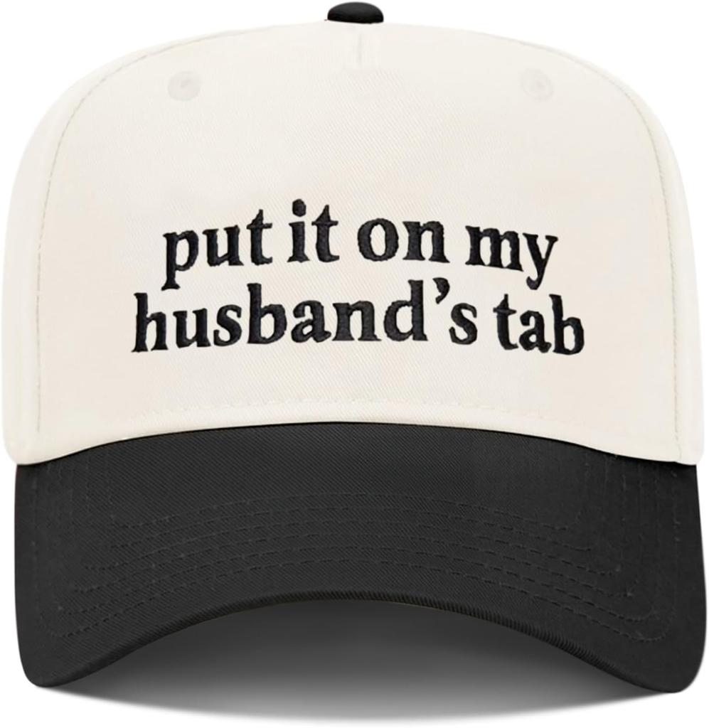 Put It On My Husband'S Tab Funny Trucker Hats Women Vintage Adjustable Baseball Cap Embroidery Fashion Trucker Hat