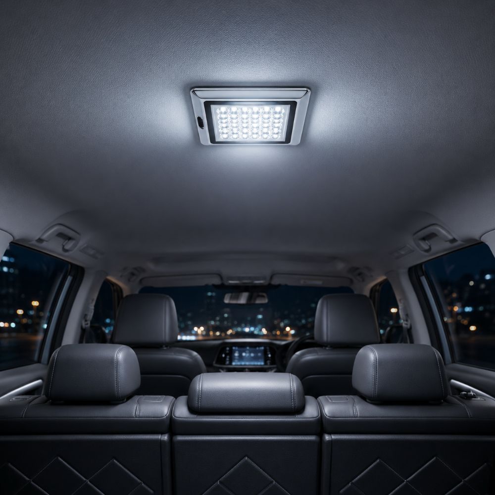 Durable Reading Light Chrome Housing Vehicle Trunk Ceiling Lights Ceiling Dome Light RV