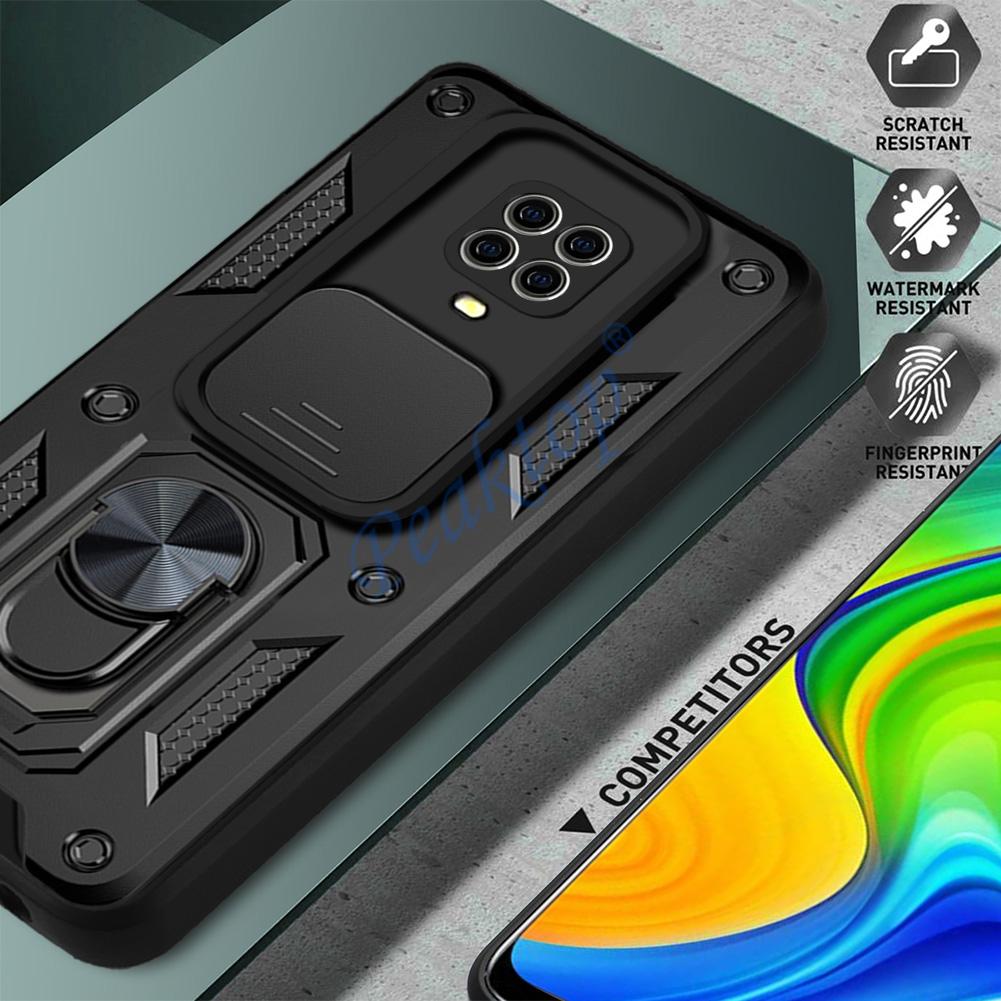 For Xiaomi Redmi Note 9 Pro Case Camera Protection Armor Cover Funda Xiaomi Redmi Note9 9Pro 9S 9 S Shockproof Ring Stand Covers