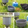Camping Cookware Set 1 with Folding Pot Spoon Fork Cutter 1-2 Person Metal Heavy Duty Aluminum Alloy Outdoor Picnic Hiking Backpacking Portable