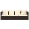 VidaXL Outdoor Lounge Bed with Cushions Brown Woven Resin 319563