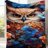 1pc Owl Print Blanket, Soft Warm Throw Blanket Nap Blanket For Couch Sofa Office Bed Camping Travel