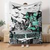 Name Custom Anime Miku Print Flannel Blanket High Quality Warm Comfortable Cover for All Seasons Perfect for Gifts Home Decor