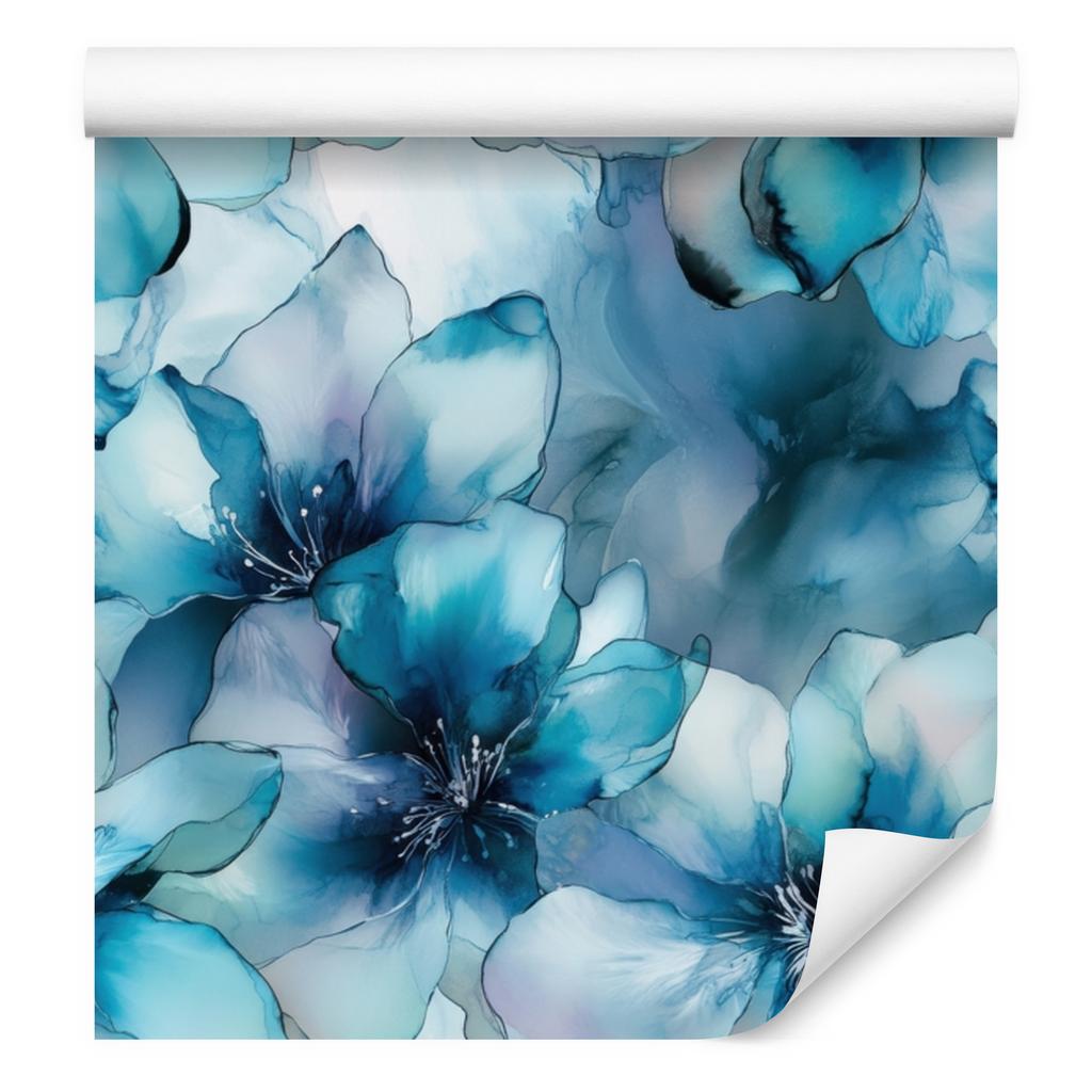 Ink Wallpaper Turquoise, Blue, Celadon and Navy Blue 50x1000