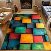 3D Farbwürfel Kunstmuster Teppich für Wohnzimmer Schlafzimmer Bettseite Sofa Bodenmatte Modernes Wohndekor Bereichsteppich Große Größe
