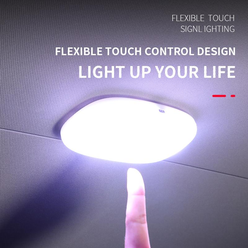 2023 LED Car Reading Light Car Trunk Ceiling Trunk Light Ceiling Light USB Rechargeable Signal Lamp Car Accessories