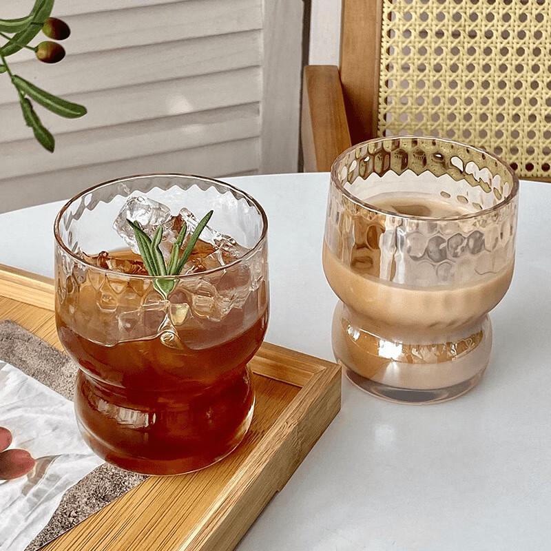 

Vintage Hammered Glass Chubby Cup Set