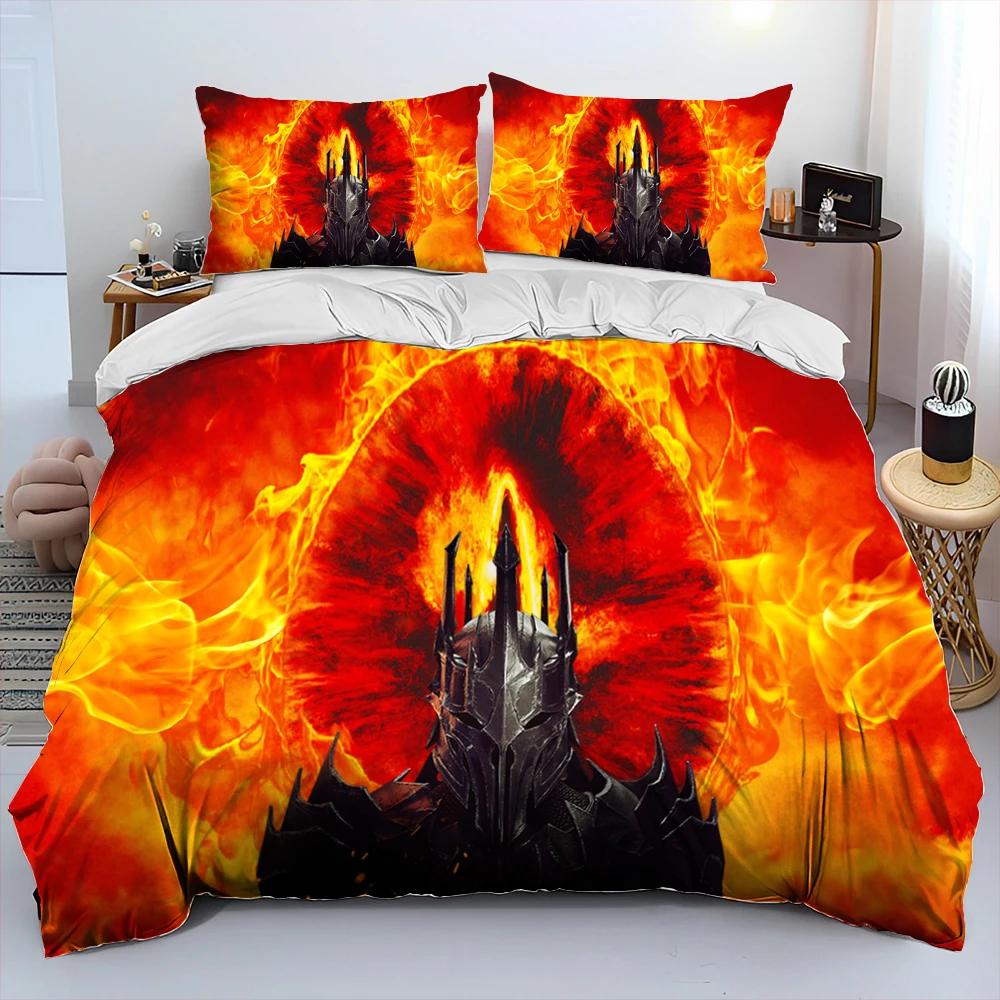 L-Herr der Ringe H-Hobbit Bettwäsche-Set, Bettdeckenbezug Bett-Set Steppdeckenbezug Kissenbezug, King Queen Size Bettwäsche-Set Kinder