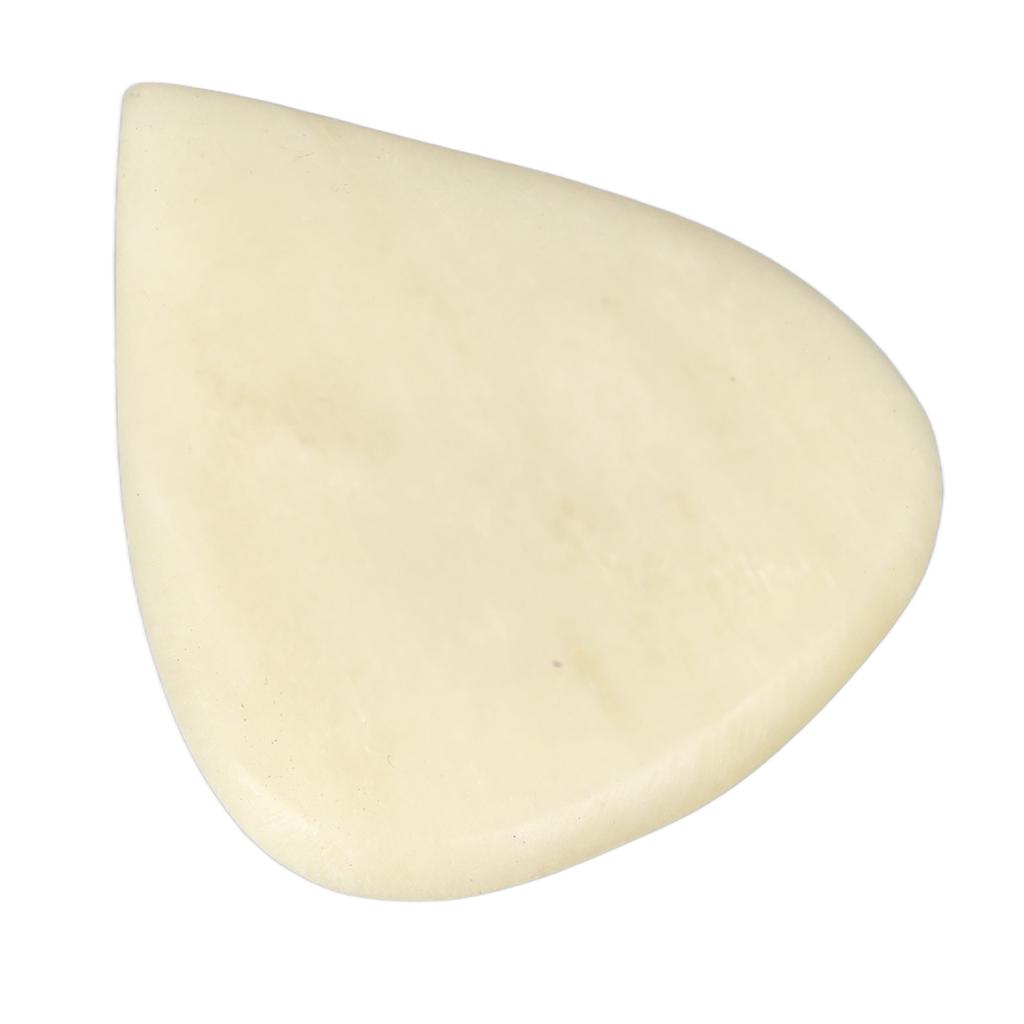 Guitar Bass Pick with Concave Design Natural Ox Bone Heart Shape Playing Pick for Stringed Instruments Cream Yellow