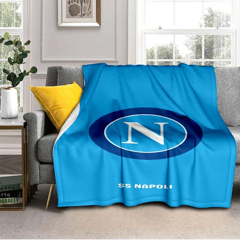 Coperta con Emblema del Napoli Calcio Coperta in Flanella da Esterno per Campeggio, Escursionismo, Feste in Giardino, Essenziali per Picnic, regalo per famiglia e amici