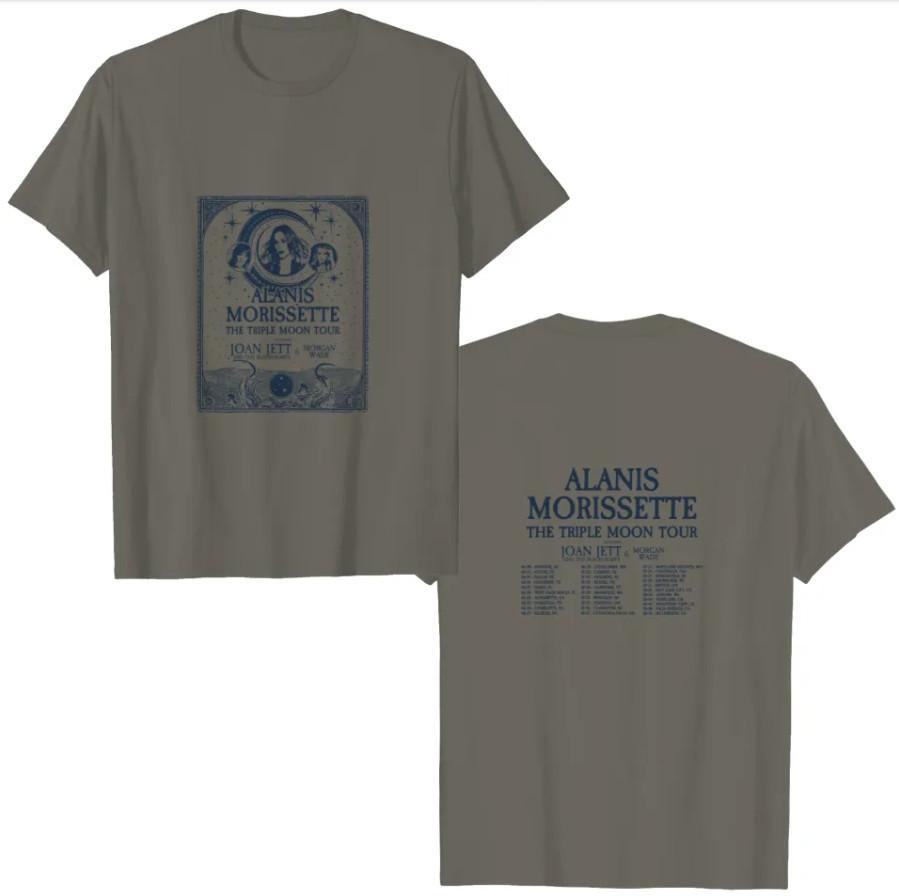 Alanis Morissette 2024 Triple Moon Tour T-Shirt Men's Heavyweight – Charcoal Edi