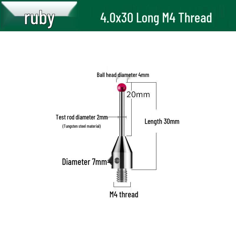 

Aokewen Ruby Ball Stylus M4 Thread CMM Probe