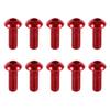 10pcs M3 6-10mm Button Round Head Aluminum Alloy Metric Hex Socket Cap Screw Bolt Red 8mm