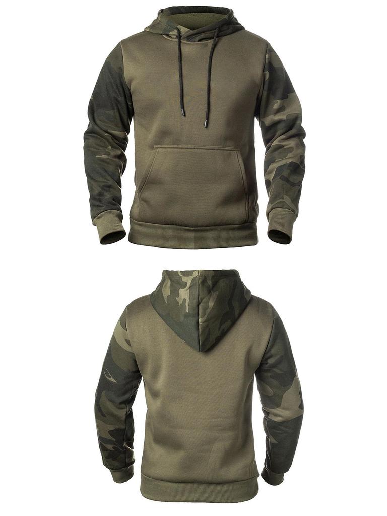 Men's Autumn/Winter Camouflage Color Block Hoodie - American Retro Trend