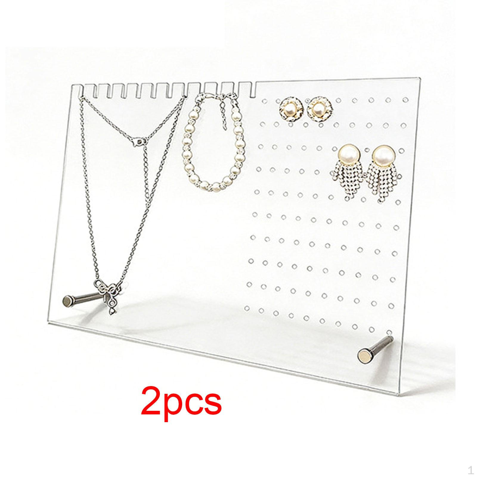 

2x Acrylic Jewelry Display Stand Rack Gift Elegant Bracelet Holder Earring Dangle Showcase