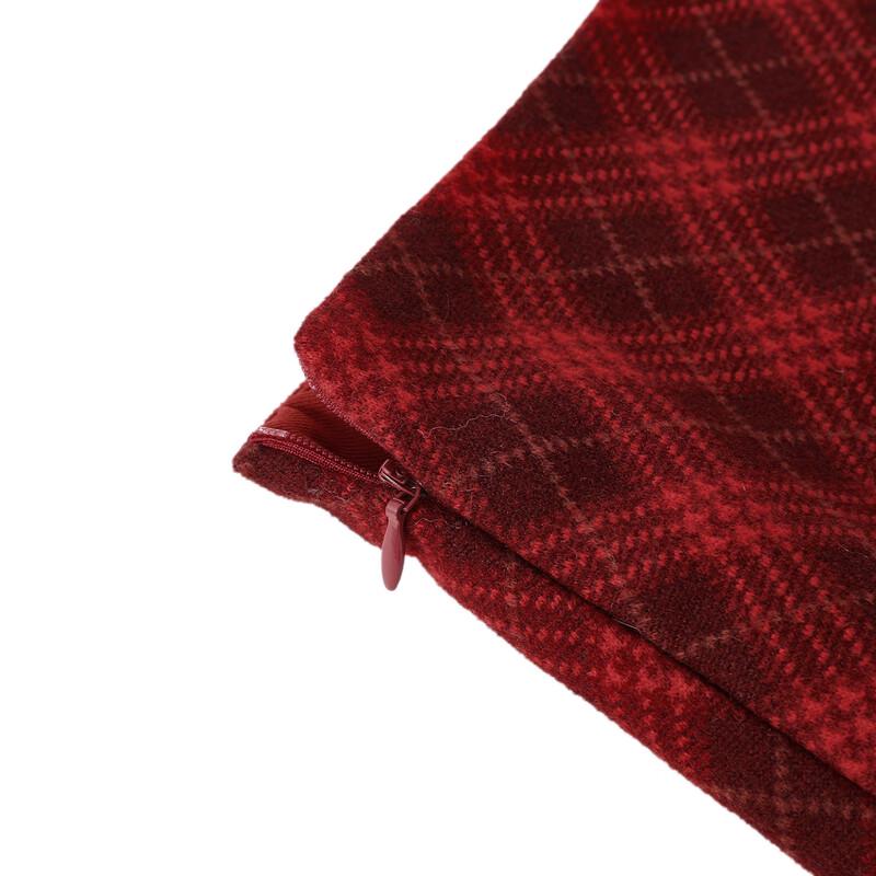 ELLE KIDS Girls' Vintage Red Plaid A-Line Skirt