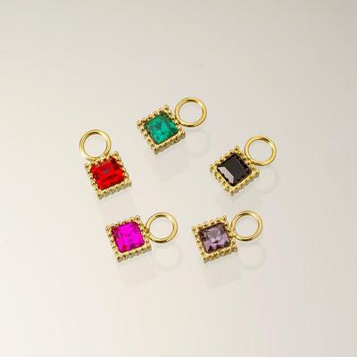 Europäische & Amerikanische Stilvolle Bunte Zirkon Armband & Halsketten Anhänger aus Edelstahl
