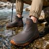 Men's & Women's Non-Slip Waterproof Short Rain Boots with Cotton Lining for Outdoor Use