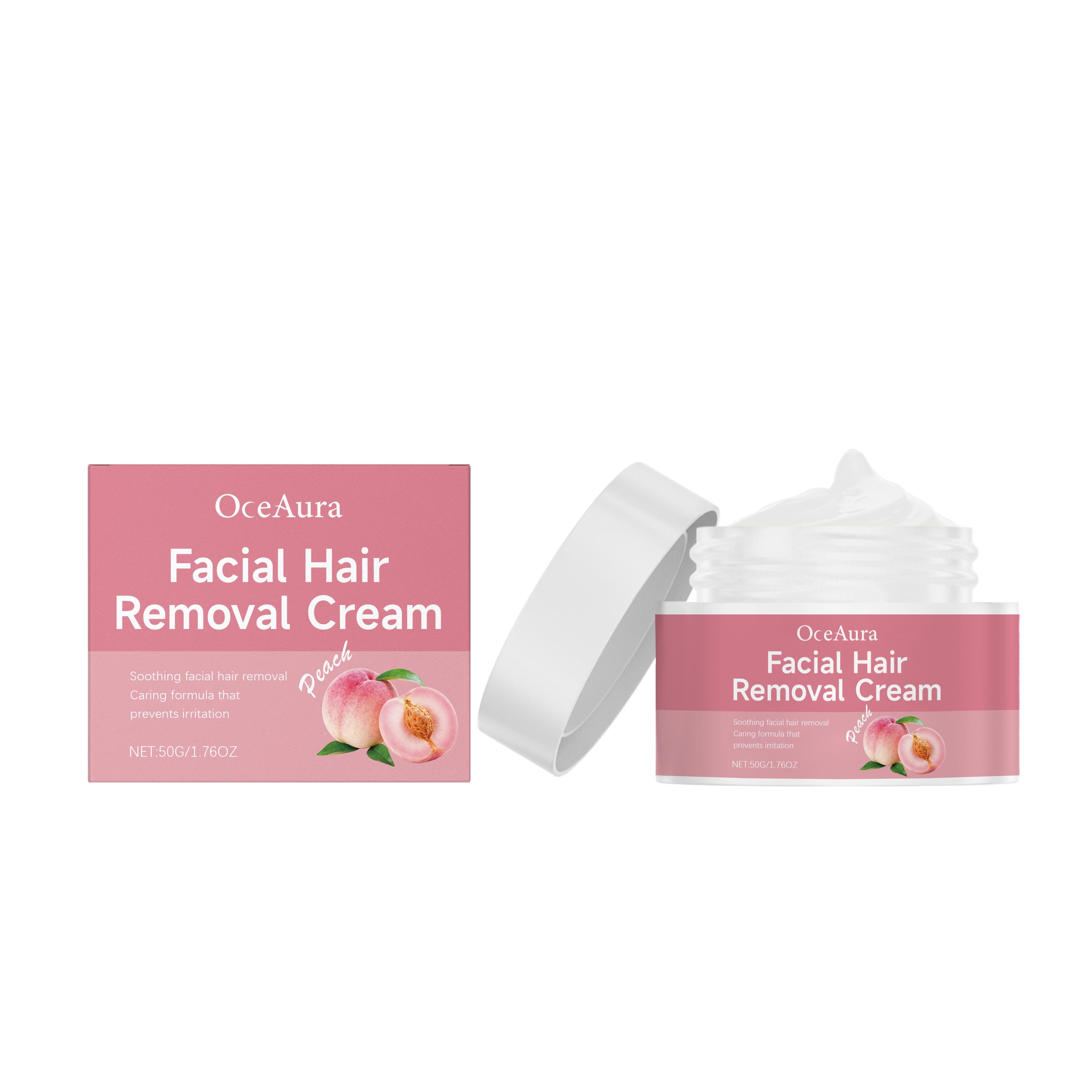 OceAura Gentle Facial Hair Removal Cream - Gentle, Moisturizing, Cleansing for Lip Area Hair, Portable Home Care Hair Removal Cream
