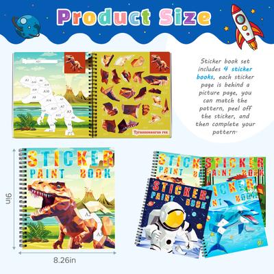 Aufkleber Malbuch Für Kinder Weihnachtsgeschenke Kleinkind Reise Spielzeug Malen Nach Aufkleber Für Flugzeug Auto Aufkleber nach Nummer Gehirnspiele