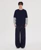 GLW [Unisex] Layered Two-Tone Long Sleeve Tee Navy
