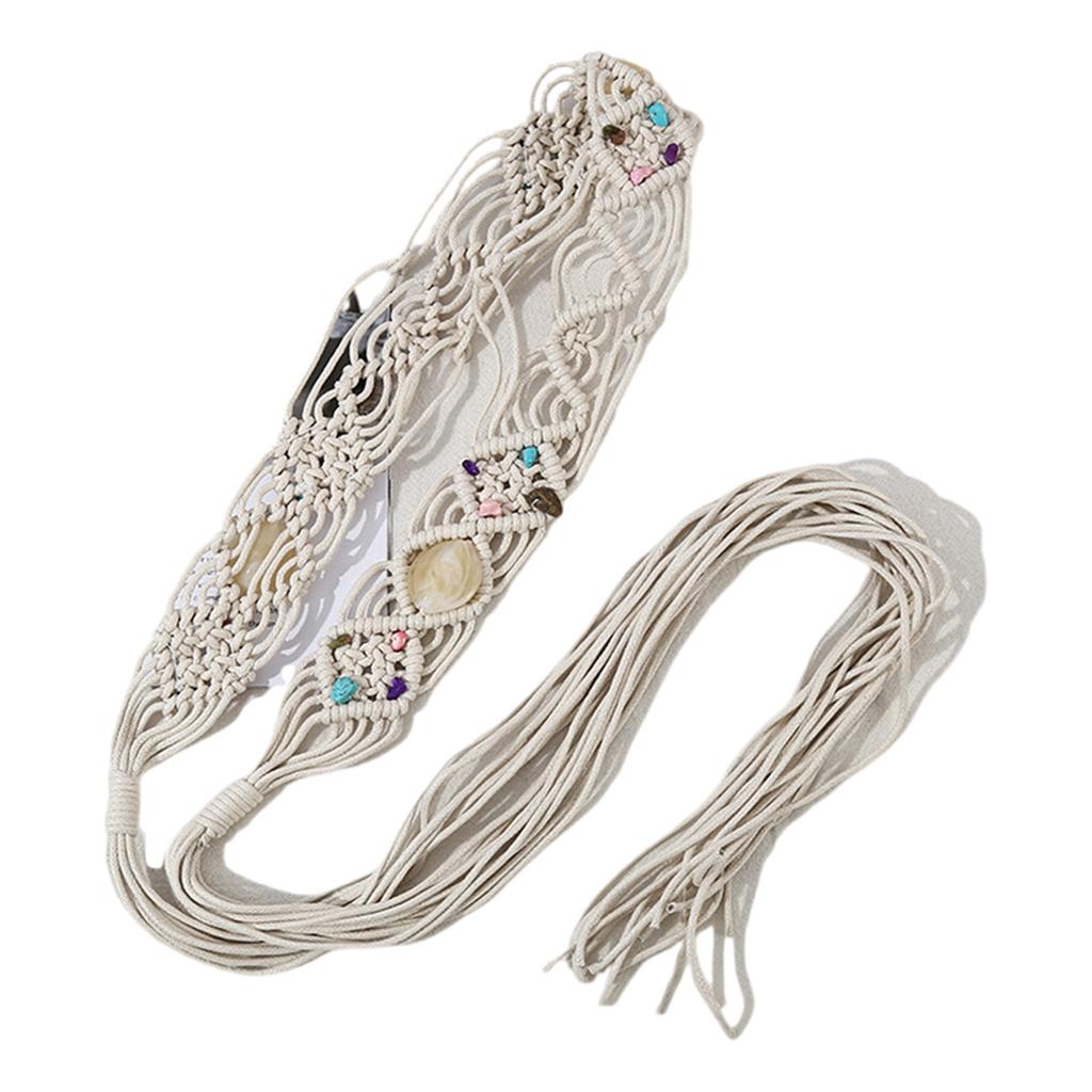 Hot Girl Cowgirl Waistband Western Woven Bohemian Style Tie Belt with Woven Beads Cowgirl Girls Waistband