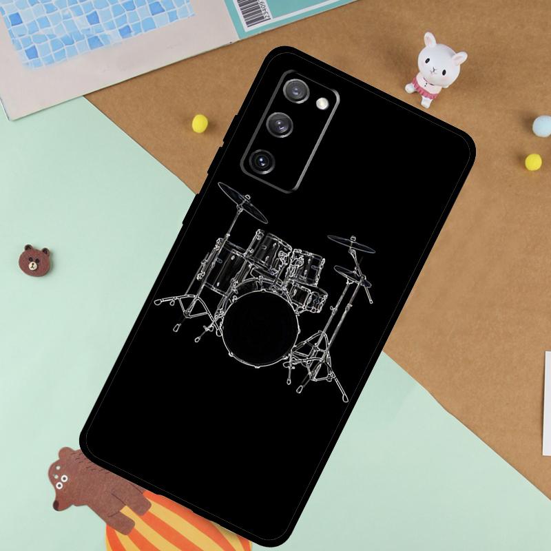 Musical Instrument Drum Soft Case For Samsung Galaxy S25 Ultra S9 S10 S20 S22 S21 Plus S23 FE S24 Ultra Funda Cover