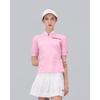 Women Half Zip Puff Sleeve T shirT Of9013la Pink