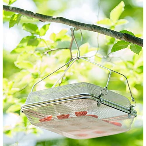 Yoshikawa Good Living Tools Stainless Steel Square Drying Basket for Vegetables and Dried Fruits, Made In Japan, Tsubame-Sanjo, YJ3477