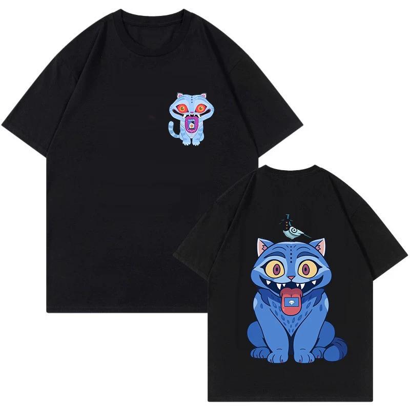 Hot Sale Saja Boys Kpop Demon Hunters Funny Tiger Graphic Print T-shirt Women Men Summer New Tee Cotton Comfortable Short Sleeve Casual Oversized Top