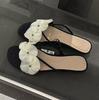 Fashion flower flat-bottomed cool slippers outside women's new vacation style empty-toed sandals